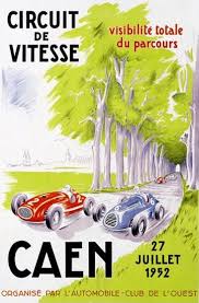 Circuit De Vitesse Caen Alley 1952 P Hervieu Vintage Racing Poster Caen Fine Art Prints