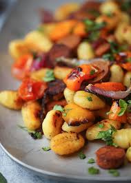Crispy Sheet Pan Gnocchi With Veggies Sausage Vegan Or Meaty Recipe Gnocchi Veggie Sausage Sheet Pan Recipes