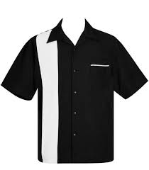 Black And White Button Up Shirt Mens Black White Poplin Single Panel Mens Button Up Shirt Steady Clothing Mens Button Up Custom Bowling Shirts