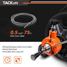 Snake power 5/8″ x 100′ electric. Tacklife Electric Drain Auger 75 Ft X 1 2 Inch Drain Cleaner Machine Tacklife Tools