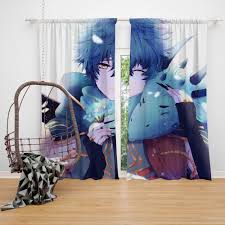 Kids boys girls window curtains blackout room thermal insulated for bedroom diy. Anime Boy Dragon Blue Flowers Bedroom Window Curtain Ebeddingsets
