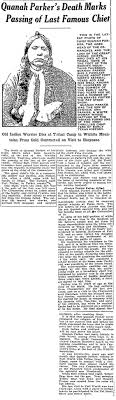 Quanah Parker Obituary 2 24 1911 Native American History Native American Heritage American History