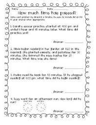 Extra Elapsed Time Practice Time Word Problems Elapsed Time Word Problems Math Time