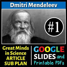In 1861, mendeleev published a textbook named organic chemistry, which won him the demidov prize of the petersburg academy of sciences. Dmitri Mendeleev Science Article Sub Plan 1 Printable Distance Learning