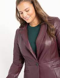 Faux Leather Blazer Women S Plus Size Coats Jackets Eloquii Leather Blazer Women Leather Blazer Plus Size Coats