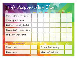 responsibility chart responsibility chart kids schedule