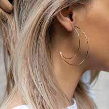 Moon Big Hoop Earring Geometric Earring For Wedding For 22 99 Dazzleluna Big Hoop Earrings Geometric Earrings Diamond Earrings Studs