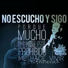 No Escucho Y Sigo Porque Mucho De Lo Que Esta Prohibido Me Hace Vivir Cjs Callejeros Frases Frases Cjs Frases De Rock