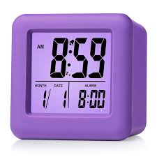Peakeep small battery operated analog travel alarm clock silent no ticking, lighted on demand and snooze, beep sounds, gentle wake, ascending alarm, easy. Plumeet Digital Alarm Clocks Travel Clock With Snooze And Purple Nightlight Easy Setting Clock Display Time Date Alarm Ascending Sound Battery Powered Purple Buy Online In Guyana At Guyana Desertcart Com