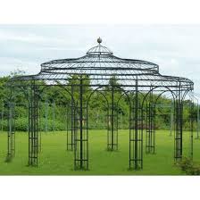 Ob pavillons für schickere anlässe oder für die nächste ausschweifende grillparty: Garten Pavillon Metall 5 5 Meter Xxl Mit Rankhilfen