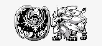 Gallery of official art for solgaleo, showing sugimori and global link artwork. Lunala And Solgaleo Happy Sun Moon New Information Sprite Solgaleo Game Boy Color 585x290 Png Download Pngkit