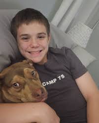 It's no mystery here, Scooby's adoption keeps #TheRescueEffect rolling!  🐶🧡 After Leslie and Jason D.'s 12-year-old Boxer mix, Buster, passed away  last June, Leslie and her son, Landon, visited a rescue near