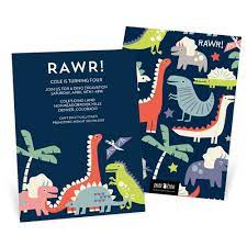 Create your own fun & unique dino invitations with salt if you have a dinosaur lover on your hands, he or she will love these invitations, or even just. Dinosaur Rawr Kids Birthday Invitations Pear Tree