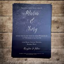 Navy Blue Wedding Invitation Starry Night Wedding Invitation Star Celestial Wedding Party Inv Night Sky Wedding Blue Wedding Invitations Starry Night Wedding