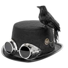Magician S Hat Crow Stand Cosplay Crow Hat Retro Gothic Steampunk Hats For Halloween Cosplay Party Cap Props Dropshipping Party Hats Aliexpress