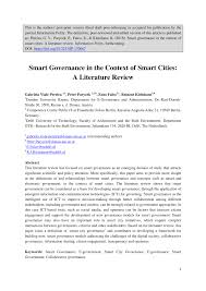 Are you a researcher or just a student who is up for a college project? Pdf Smart Governance In The Context Of Smart Cities A Literature Review