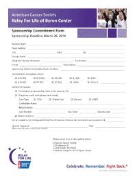 With an estimated 134,000 new cases of cancer expected to be diagnosed in australia this year, we need every australian to rally behind relay for life to help continue this vital work. Fillable Online Relay Acsevents Sponsorship Commitment Form Relay For Life Relay Acsevents Fax Email Print Pdffiller