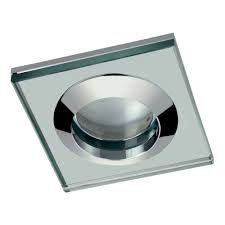Bathroom lighting with pullcords or switches. Sensio Fawn Square Glass Shower Light Se381010