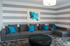 Wand Streichen Ideen Wohnzimmer Streifen Grau Weiss Tuerkis Akzente Wandgestaltung Wohnzimmer Farbe Wande Streichen Wande Streichen Ideen