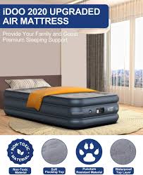 Mit einem luftbett können sie aus jedem platz einen schlafplatz machen. Queen Size Max Schnelles Aufblasen Und Luftablassen In 3 Minuten Luftbett Mit Integrierter Luftpumpe Ideal Fur Campingausfluge 295 Kg Familienurlaube 203 X 152 X 46 Cm Idoo Luftmatratze Bettwaren Bettwasche Kuche Haushalt