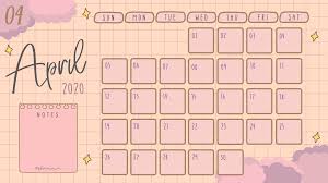 Desktop Wallpaper April 2020 In 2020 Calender Design Desktop Calendar Calendar Wallpaper