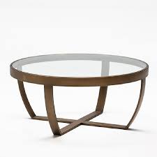This modular coffee table is a perfect oval, low table. Coffee Table 80x35 Glass Metal Bronze