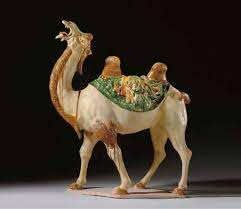 Neither ground line nor background, but has depth in the way figures are arranged higher/lower, larger/smaller. A Massive Well Modelled Sancai Glazed Pottery Figure Of A Bactrian Camel
