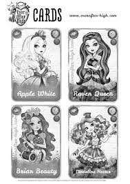For kids & adults you can print ever after high or color online. Ever After High Character Cards Coloring Pages Ever After High