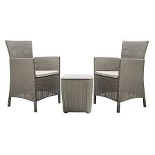 For smaller patios areas and balconies, metal garden furniture is a great choice to decorate your outside space. Buy Keter Iowa 2 Seater Rattan Effect Bistro Set Cappuccino Patio Sets Argos