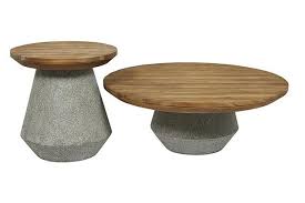 Globewest Cabo Round Concrete Coffee Table Indoor Outdoor Furniture Concrete Coffee Table Furniture