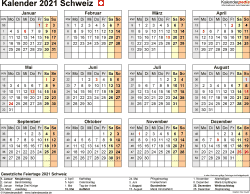 Das jahr 2021 hat 52 kalenderwochen und beginnt am freitag, den 1. Kalender 2021 Schweiz Zum Ausdrucken Als Pdf