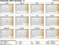 Kalender 2021 Schweiz Zum Ausdrucken Als Pdf
