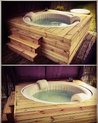 Habillage Jacuzzi Gonflable Intex Fabrication D Un Habillage En Sapin Hottubdeck Habillage J Whirlpool Garten Whirlpool Garten Aufblasbar Whirlpool Hinterhof