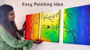 Match your decor with complimentary colors. Easy Canvas Painting For Bedroom Decoration 3 Canvas Painting Ideas Diy Easy Diy Home Decor Youtube