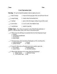 Think you know a lot about halloween? Great Depression Quiz By The Social Studies Place Tpt