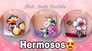 150 diseños de uñas para niñas faciles y bonitos 2019. Diseno De Unas Para Pies Flor Y Frances Muy Facil Flower Nail Art Nlc