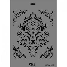 Desen Stencil Sablon 25x35 Cm Rich New 352 Stensiller Stencil Fikirler