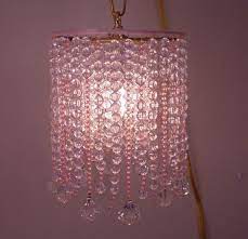 Beaded Lamp Chandelier Pink Crystal Acrylic Beads By Topazlights Beaded Lamps Pink Lamp Home Decor Lights