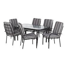 marquee 7 piece sierra cushioned steel outdoor setting i n 3191263 bunnings warehouse 295 outdoor settings outdoor furniture sets affordable interiors