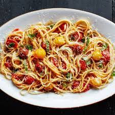 Pasta With 15 Minute Burst Cherry Tomato Sauce Recipe Cherry Tomato Recipes Cherry Tomato Pasta Cherry Tomato Sauce
