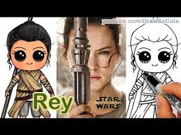 How To Draw Star Wars Rey Cute Step By Step The Force Awakens Easy Disney Drawings Cute Drawings Star Wars Drawings