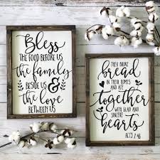 A room in which meals are eaten 3. Dining Room Wood Sign Set Of 2 Blessings 13x17 25 White Coastal Crafty Mama