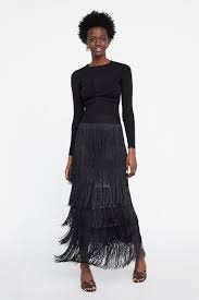 Image 1 Of Skirt With Fringe From Zara Kjol Mode
