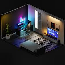 Amr Á¹­aha On Instagram Another Simple Isometric 3d Design For Gaming Office Bedroom Specially Made For Bedroom Setup Game Room Design Video Game Room Design Gaming room #home design interior, decoration #gaming #room #home #design #3d 3d room designer with photo to floorplan™ from marxent® is the fast, easy to use here you'll learn how to create a room inside another room, adjust walls' height, thickness etc. pinterest