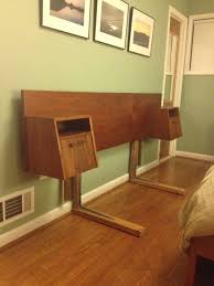 This diy floating headboard project is cheap to build and will not take a lot of time to construct yourself. Mcm Floating Headboard Nightstands Floating Headboard Mid Century Modern Nightstand Mid Century Headboard