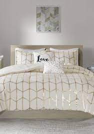 Intelligent Design Raina Ivory And Gold Comforter Set Gold Bedroom Decor Gold Bedroom White And Gold Bedding