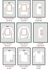 Sizing Chart For Designing With Htv On A T Shirt Screen