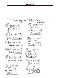 The standard form for linear equations in two variables is ax+by=c. Worksheet Practice Converting Equations Into Standard Form Linear Equations