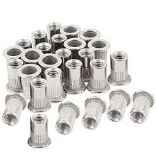 30pcs 1 4 20 Stainless Steel Rivet Nuts Flat Head Insert Nutsert 1 4 20unc