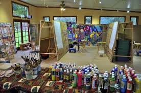 Decorations Best Home Art Studio Ideas For Artistic House Interior Large Home Art Studio With Big Glass Windows And M Art Studio At Home Art Studio Art Studios